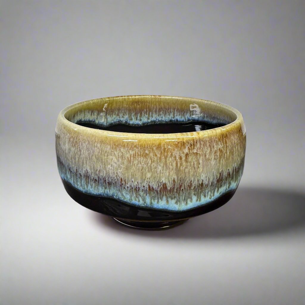 Saikai Ceramics: Hakuwan - Jatenmoku, Porcelain Matcha Bowl with Gift Box - tokinari.live
