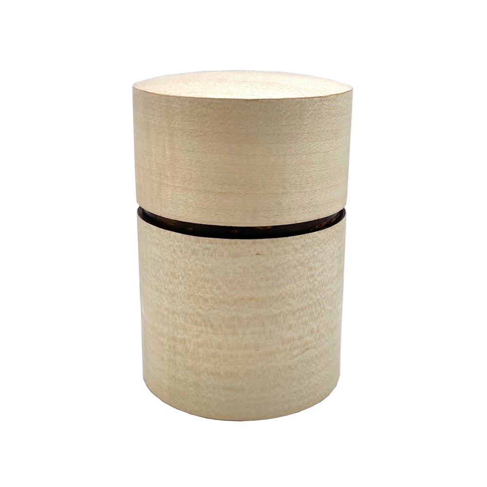 Fujiki Denshiro: Obizutsu Tea Canister - Kaede Maple 帯筒茶筒かえで - tokinari.live