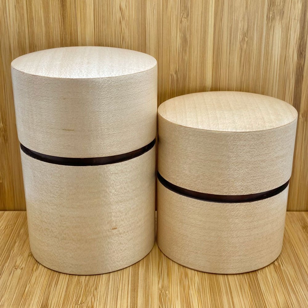Fujiki Denshiro: Obizutsu Tea Canister - Kaede Maple 帯筒茶筒かえで - tokinari.live