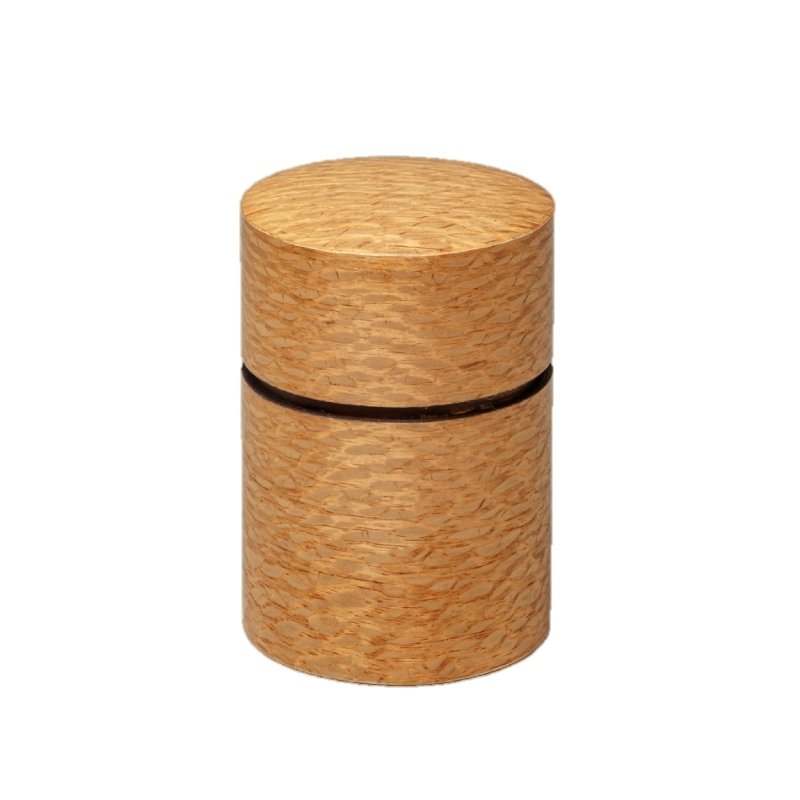Fujiki Denshiro: Obizutsu Tea Canister - Silky Oak 帯筒茶筒シルキーオーク - tokinari.live