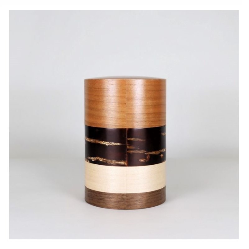 Fujiki Denshiro: Wazutsu Series Kabazaiku Tea Canisters, 4-color Sakura 輪筒4色 茶筒 さくら - tokinari.live