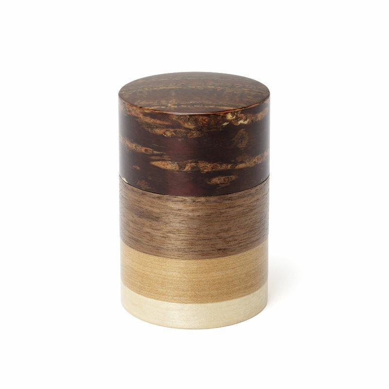 Fujiki Denshiro: Wazutsu Series Kabazaiku Tea Canisters, 4-color Sakura Bark 輪筒4色 茶筒 無地皮 - tokinari.live