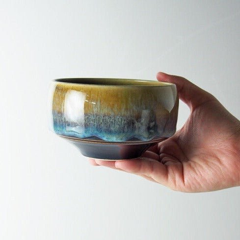 Saikai Ceramics: Hakuwan - Jatenmoku, Porcelain Matcha Bowl with Gift Box - tokinari.live