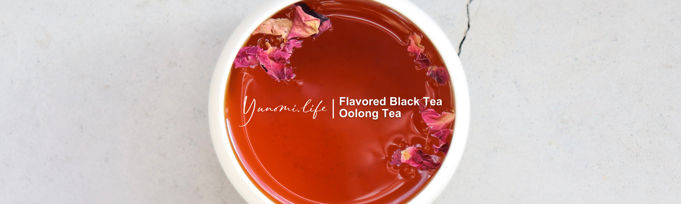 Flavored black and oolong tea banner by tokinari.live