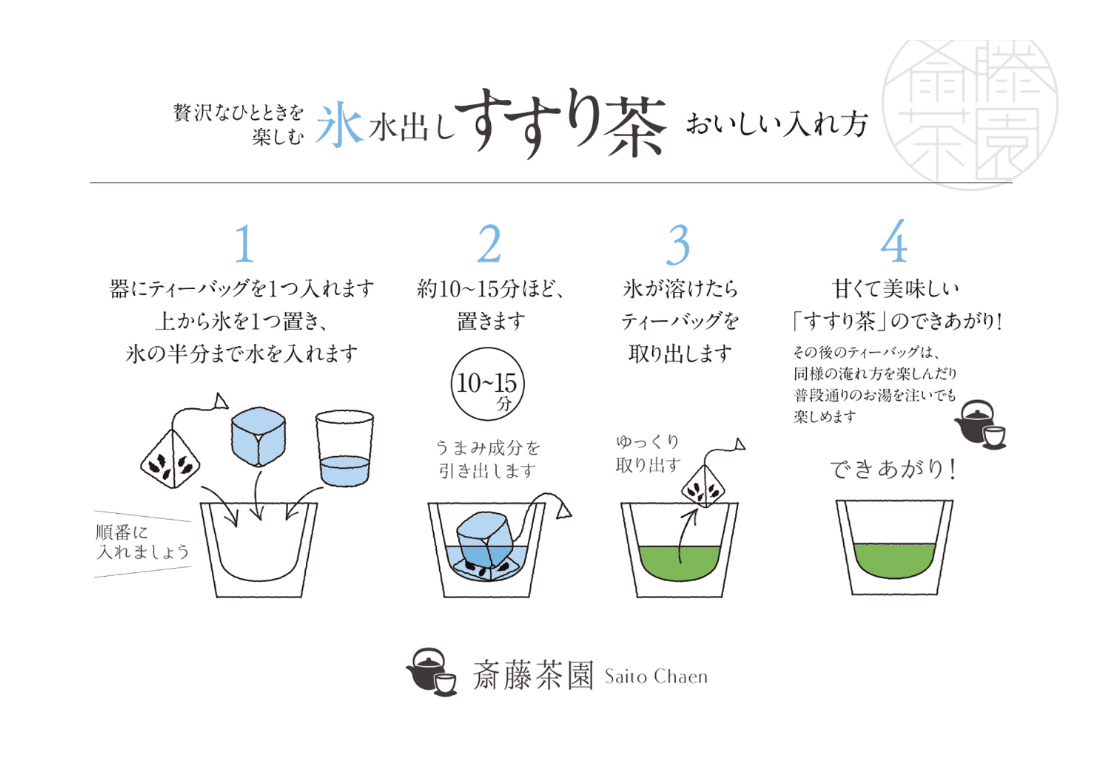 #1118 Saito Tea Garden: Yame Ice-Brewed "Susuri-cha" Tea Bags / 斉藤茶園：氷水だし「すすり茶」ティーバッグ tokinari.live
