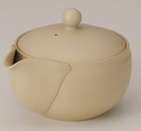 Takasuke Kiln (Y119) 高資陶苑: Tokoname Hohin Tea Pot, Sand Yellow, Ceramic Mesh Strainer 160 ml