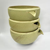 Origami Kai - Pour Wara Brown - Minoyaki Porcelain Katakuchi Matcha Bowl with Pouring Lip