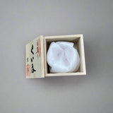 Keizan Kiln: Handcrafted Shino Aikake Guinomi Cup with Wooden Box 桂山作:手造り志野藍掛けぐい呑