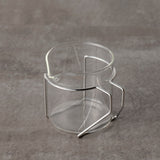 Three Snow: Tea Strainer and Glass Kyusu Set (Pink Gold - blackens as it ages)