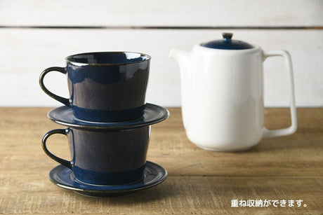 Deep Scandinavian Blue - Tea Cup & Saucer - tokinari.live