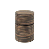 Fujiki Denshiro: Obizutsu Tea Canister - Ebony Wood Grain 帯筒　茶筒（大）黒檀柾目 - tokinari.live