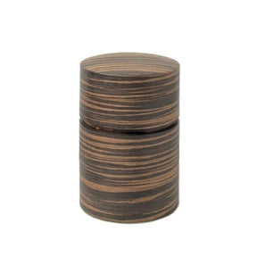 Fujiki Denshiro: Obizutsu Tea Canister - Ebony Wood Grain 帯筒　茶筒（大）黒檀柾目 - tokinari.live