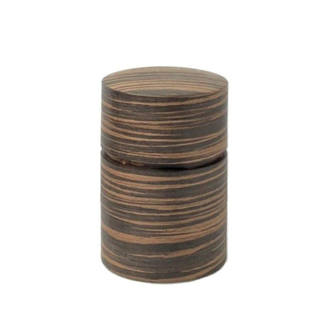 Fujiki Denshiro: Obizutsu Tea Canister - Ebony Wood Grain 帯筒　茶筒（大）黒檀柾目 - tokinari.live