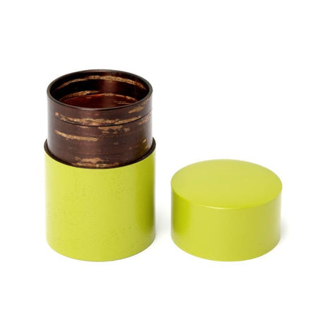 Fujiki Denshiro: Obizutsu Tea Canister - Wakaba 帯筒茶筒わかば - tokinari.live