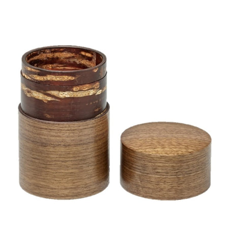 Fujiki Denshiro: Obizutsu Tea Canister - Walnut 帯筒茶筒くるみ - tokinari.live