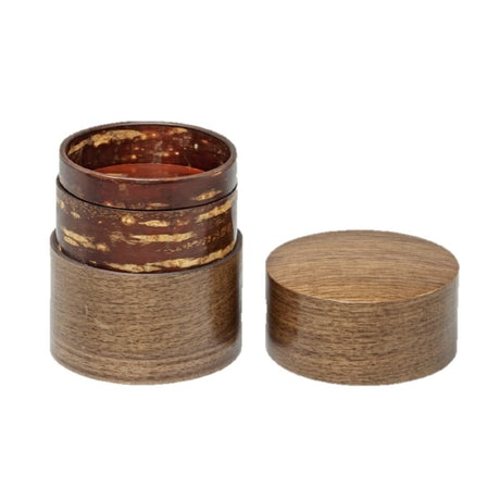 Fujiki Denshiro: Obizutsu Tea Canister - Walnut 帯筒茶筒くるみ - tokinari.live
