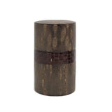 Fujiki Denshiro: Oyama Sakura Bark Chazutsu, Ajiro Weave (Horizontal Stripe) by Arakawa Keitaro 総皮茶筒 大山桜 アジロ 横（荒川慶太郎　作） - tokinari.live