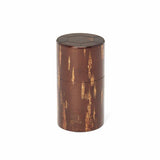 Fujiki Denshiro: Sakura Bark Tea Canister Turtle Shell Engraving by Arakawa Keitaro 総皮茶筒 天亀甲（荒川慶太郎　作） - tokinari.live