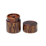 Fujiki Denshiro: Sakura Bark Tea Canister Turtle Shell Engraving by Arakawa Keitaro 総皮茶筒 天亀甲（荒川慶太郎　作） - tokinari.live