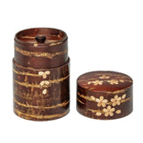 Fujiki Denshiro: Sakura Blossom Design Chazutsu 総皮茶筒 散花 - tokinari.live