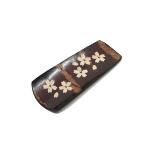 Fujiki Denshiro: Tatami Sakura Bark Tea Scoop Chasaji - Plain Bark with Sakura たたみ茶箕 無地皮 散花 - tokinari.live