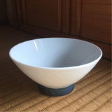 Hakusan Porcelain: Hasamiyaki Rice Bowl - "Threads of Hemp" (Indigo or Sepia) - tokinari.live