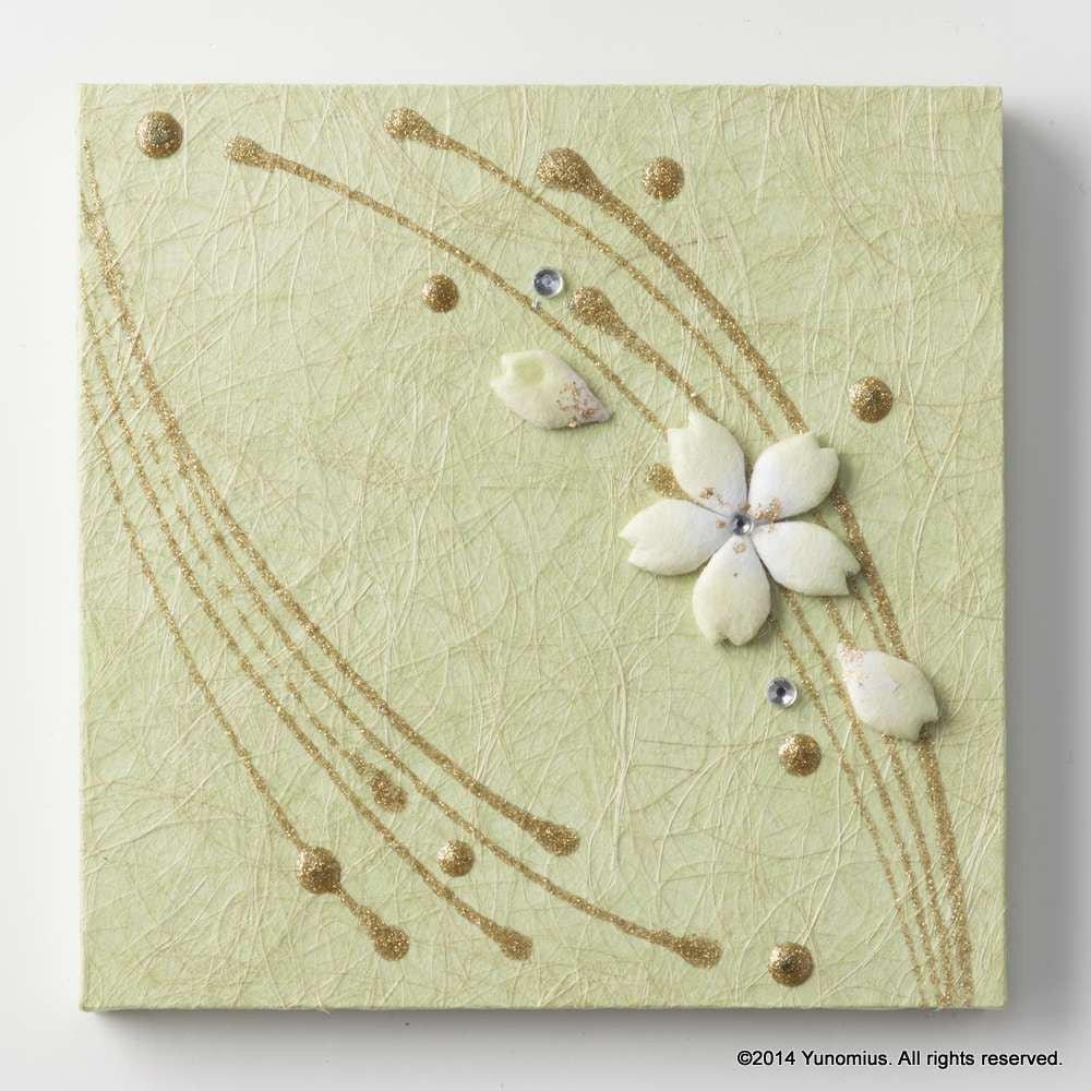 Hana & Haku: Sakura Washi Paper Panel (Green #1) - tokinari.live