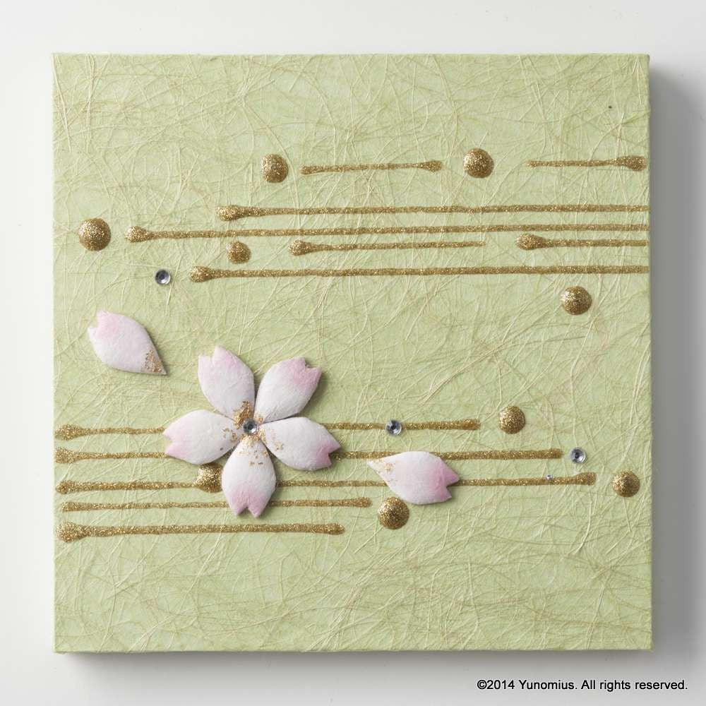 Hana & Haku: Sakura Washi Paper Panel (Green #3) - tokinari.live