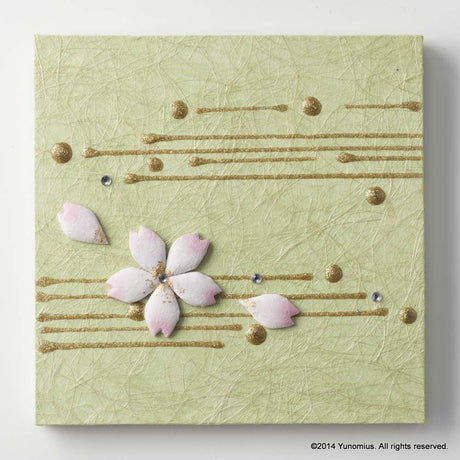 Hana & Haku: Sakura Washi Paper Panel (Green #3) - tokinari.live