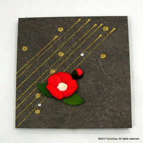 Hana & Haku: Tsubaki Flower Washi Paper Panel (Grey #1) - tokinari.live