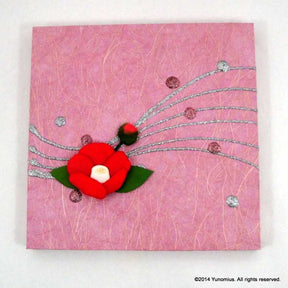 Hana & Haku: Tsubaki Flower Washi Paper Panel (Pink #1) - tokinari.live