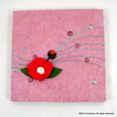 Hana & Haku: Tsubaki Flower Washi Paper Panel (Pink #1) - tokinari.live