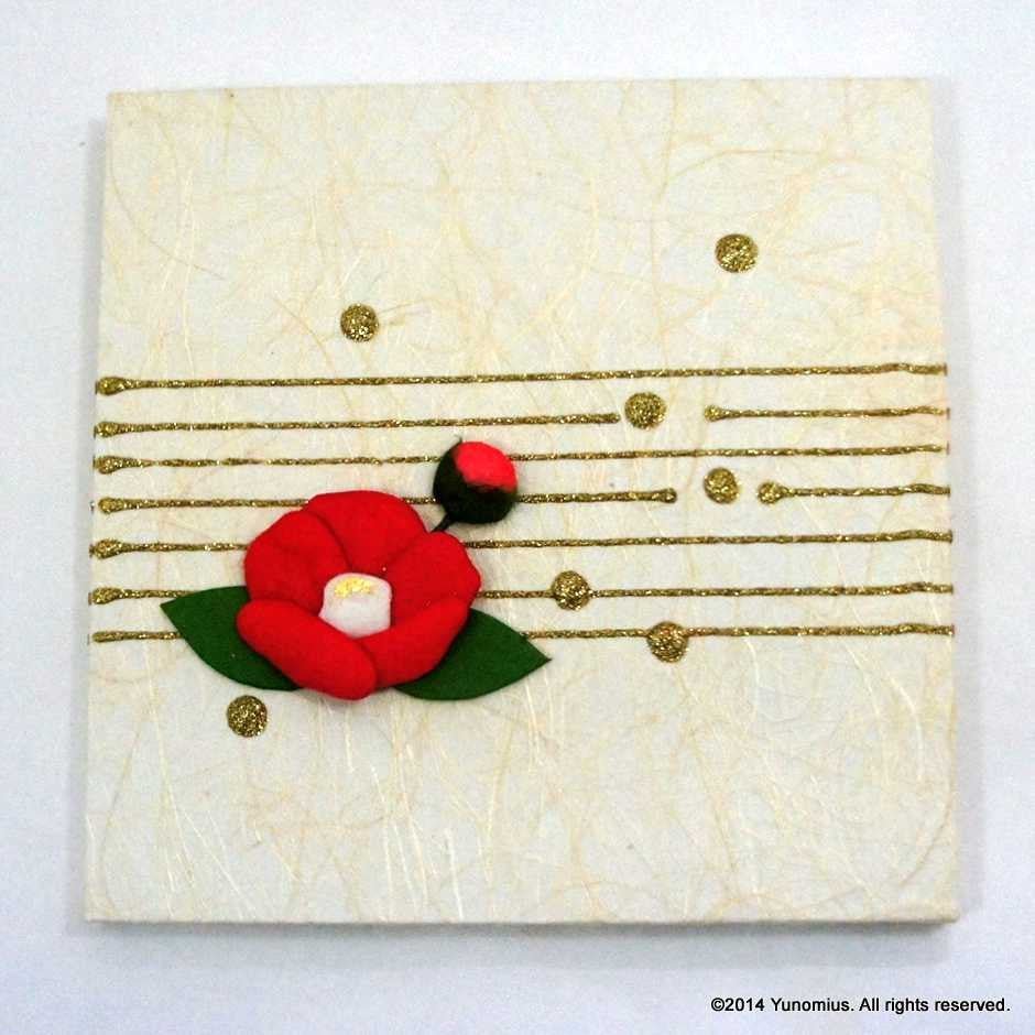 Hana & Haku: Tsubaki Flower Washi Paper Panel (White #4) - tokinari.live