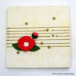Hana & Haku: Tsubaki Flower Washi Paper Panel (White #4) - tokinari.live