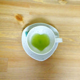 Hiroshi Hirai: Heart Shaped Cup & Saucer Set, Pink Accents - tokinari.live