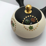 Isobe Ceramics mi122: Tokoname Kyusu Golden Autumn Leaves by Shouhou 200 ml 金彩紅葉桜 - tokinari.live