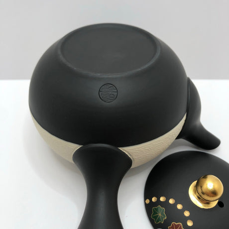 Isobe Ceramics mi122: Tokoname Kyusu Golden Autumn Leaves by Shouhou 200 ml 金彩紅葉桜 - tokinari.live