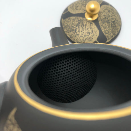 Isobe Ceramics mi124: Tokoname Kyusu Shouhou 200 ml 金彩木の葉 - tokinari.live