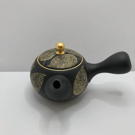 Isobe Ceramics mi124: Tokoname Kyusu Shouhou 200 ml 金彩木の葉 - tokinari.live