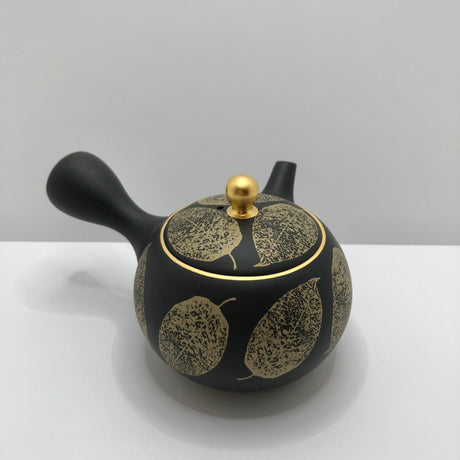 Isobe Ceramics mi124: Tokoname Kyusu Shouhou 200 ml 金彩木の葉 - tokinari.live