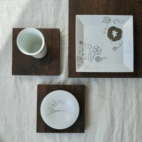 Kamigata Ryugi: Haiku Series Plate Set, Silver - tokinari.live