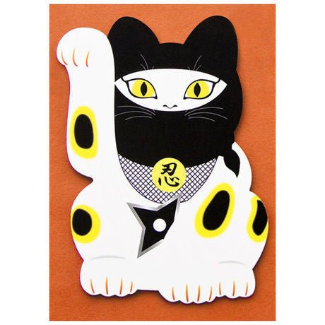 Muromachi Printing: Manekineko Ninja Cat Postcard - tokinari.live