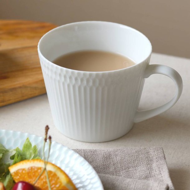Oda Pottery: Sazanami Design Porcelain Mug Cup (White) 小田陶器さざなみマグカップ（白） - tokinari.live