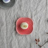 Oda Pottery: Wagashi Plate Red (10.5 cm) - tokinari.live