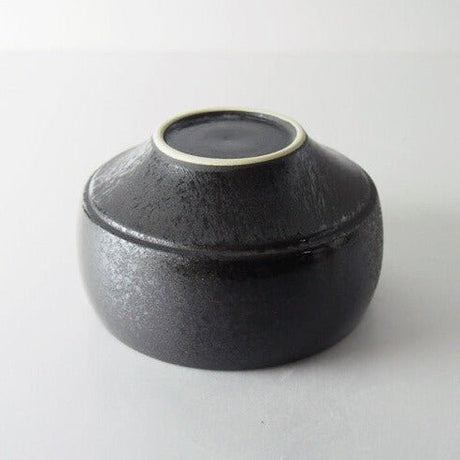 Saikai Ceramics: Hakuwan - Wabikuro, Black Porcelain Matcha Bowl with Gift Box - tokinari.live