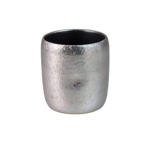 Touetsugama Aritayaki Dimple Rock Cup - Ibushi Silver - Black いぶし銀内黒マット　えくぼロックカップ - tokinari.live