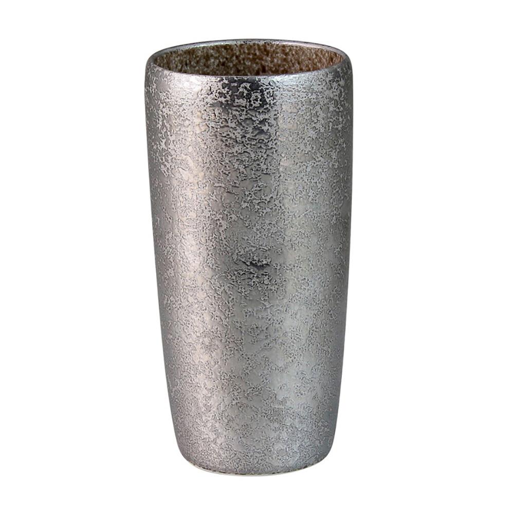 Touetsugama Aritayaki Dimple Rock Tumbler - Ibushi Silver - Brown いぶし銀内茶彩　えくぼロックビアカップ - tokinari.live