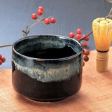 Yamaki Ikai M1412: Black Minoyaki Tenmoku Matcha Tea Bowl - tokinari.live