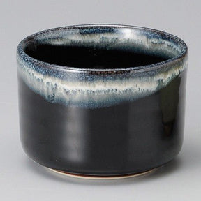 Yamaki Ikai M1412: Black Minoyaki Tenmoku Matcha Tea Bowl - tokinari.live