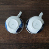 Yamani - Miyama Tableware: Blue Ink White Paired Mugs - tokinari.live